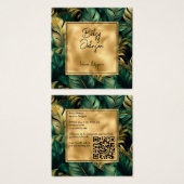 Carte de visite Feuille de Monstera Verte et Faux  (Devant & derrière)