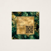 Carte de visite Feuille de Monstera Verte et Faux  (Dos)