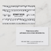 Carte De Visite Feuille de musique (Devant / Derrière)