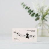 Carte De Visite Feuille de musique - Professeur de violoncelle (Debout devant)