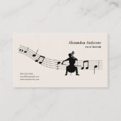Carte De Visite Feuille de musique - Professeur de violoncelle (Devant)