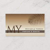 Carte De Visite Feuille de palme beige Tan Gradié avec Monogramme (Devant)