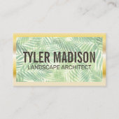 Carte De Visite Feuille de palme | Bordure or (Devant)