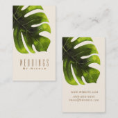 Carte De Visite Feuille de palme tropicale Élégant moderne chic (Devant / Derrière)