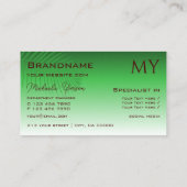 Carte De Visite Feuille de palmier à dégradé vert avec Monogramme  (Dos)