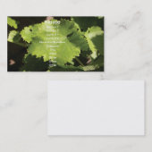 Carte de visite Feuille de raisins (Devant / Derrière)