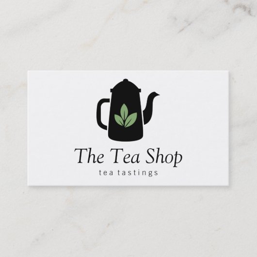 Carte De Visite Feuille de thé | Teapot II (Devant)