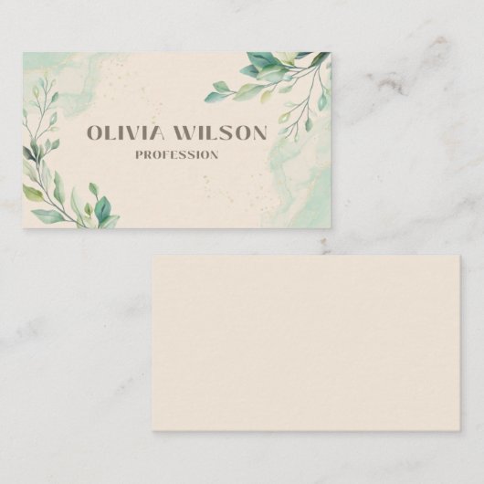 Carte De Visite Feuille de verdure (Devant / Derrière)