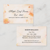 Carte De Visite Feuille d'érable aquarelle (Devant / Derrière)