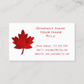 Carte De Visite Feuille d'érable du Canada par Shirley Taylor (Devant)