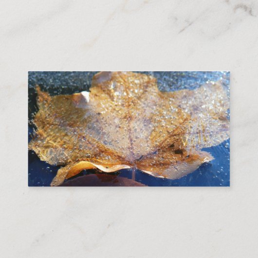 Carte De Visite Feuille d'érable jaune congelée Automne Nature (Dos)