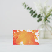 Carte De Visite Feuille d'érable orange teintée (Debout devant)