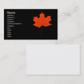 Carte De Visite Feuille d'érable rouge (Devant / Derrière)