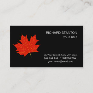Carte De Visite Feuille d'érable rouge