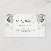Carte De Visite Feuille d'eucalyptus dorée de verdure à l'aquarell (Dos)