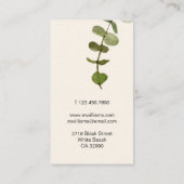 Carte De Visite Feuille d'Eucalyptus Moderne (Dos)