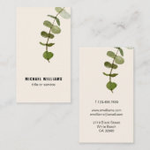 Carte De Visite Feuille d'Eucalyptus Moderne (Devant / Derrière)