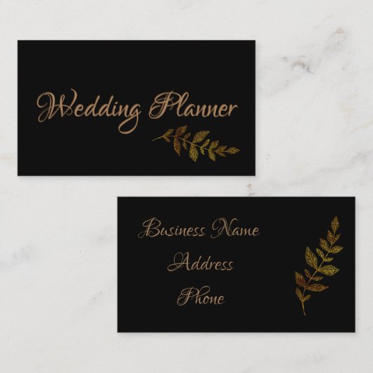 Carte De Visite Feuille d'or (Devant / Derrière)