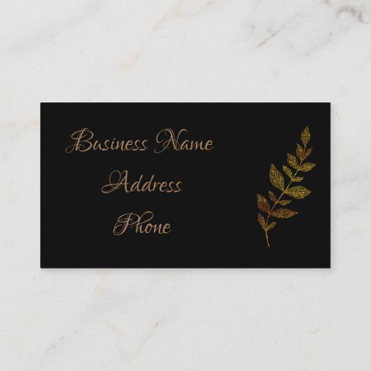 Carte De Visite Feuille d'or (Dos)