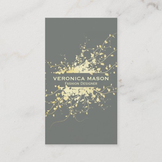Carte De Visite Feuille d'or (Devant)