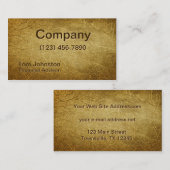 Carte De Visite Feuille d'or de Faux (Devant / Derrière)