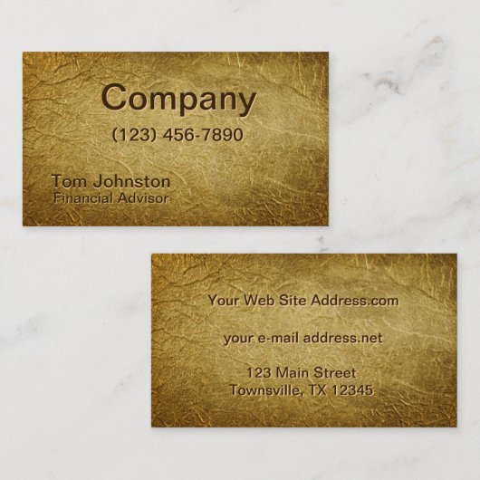Carte De Visite Feuille d'or de Faux (Devant / Derrière)