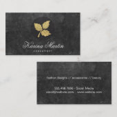 Carte De Visite Feuille d'or | Deluxe, Ardoise (Devant / Derrière)