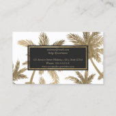 Carte De Visite Feuille d'or moderne glam palmier Maquillage Scrip (Dos)
