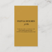 Carte De Visite Feuille d'or noire élégante moderne (Dos)