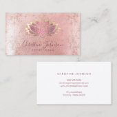 Carte De Visite feuille d'or rose (Devant / Derrière)