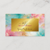 Carte De Visite feuille d'or rose rose moderne (Devant)