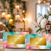 Carte De Visite feuille d'or rose rose moderne