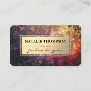 Carte De Visite Feuille d'or Texture colorée