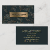 carte de visite feuille d'or vert (Devant / Derrière)