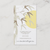 Carte De Visite Feuille en bambou oriental de zen jaune de lever (Dos)