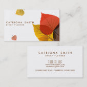 Carte de visite Feuille en chute d'automne (Devant / Derrière)