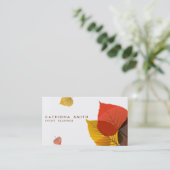 Carte de visite Feuille en chute d'automne (Debout devant)