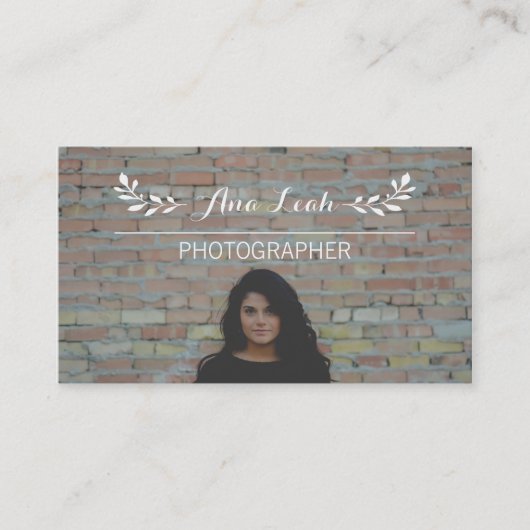 Carte De Visite Feuille et lignes photographe fait sur commande de (Devant)