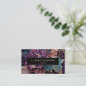 Carte De Visite Feuille florale moderne foncée (Debout devant)