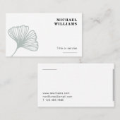 Carte De Visite Feuille Ginkgo moderne (Devant / Derrière)
