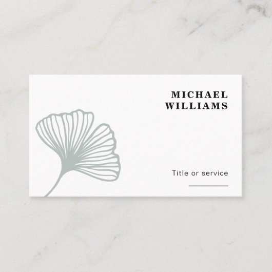 Carte De Visite Feuille Ginkgo moderne (Devant)