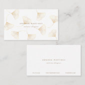 Carte de visite Feuille Gold Falling Ginkgo (Devant / Derrière)