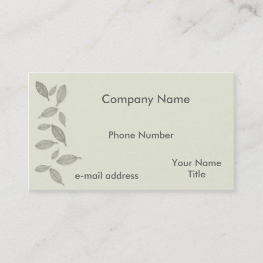 Carte De Visite Feuille graphique moderne de fantôme (Devant)