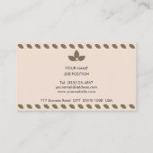 Carte De Visite Feuille Laurel élégant et moderne sur le beige (Dos)