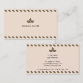 Carte De Visite Feuille Laurel élégant et moderne sur le beige (Devant / Derrière)