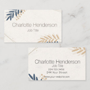 Carte de visite Feuille minimal