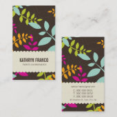 CARTE DE VISITE :: feuille moderne 2P (Devant / Derrière)