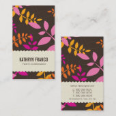 CARTE DE VISITE :: feuille moderne 6P (Devant / Derrière)