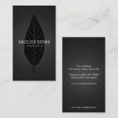 Carte De Visite Feuille noire (Devant / Derrière)