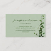 Carte De Visite feuille photo vert fleuri eucalyptus (Dos)